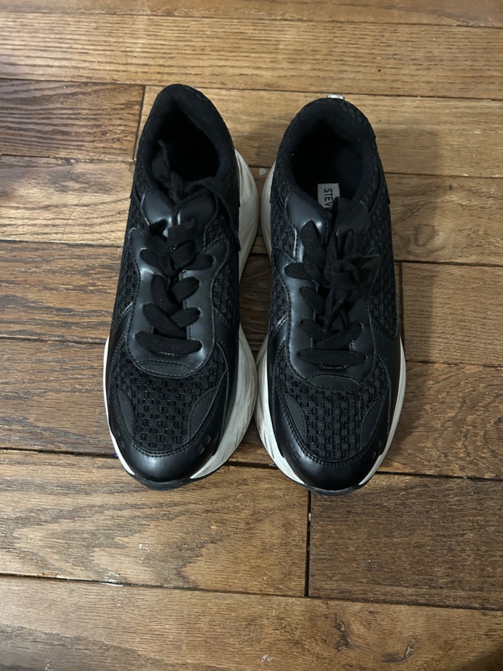 Steve Madden Black and White Chunky Lace-Up Sneakers